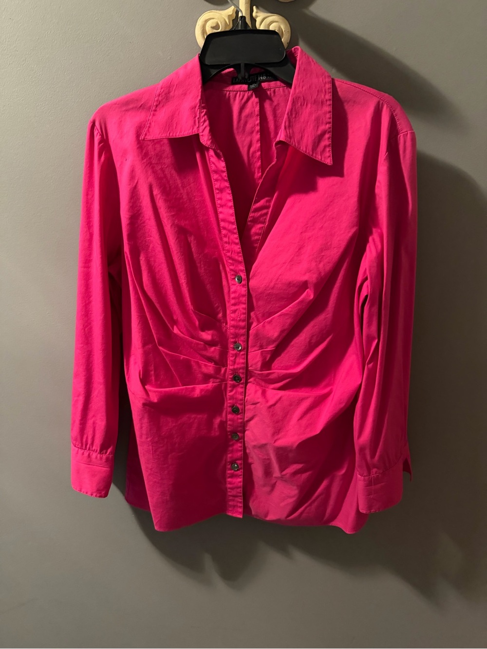 Lafayette 148 New York Hot Pink Button-Front Shirt